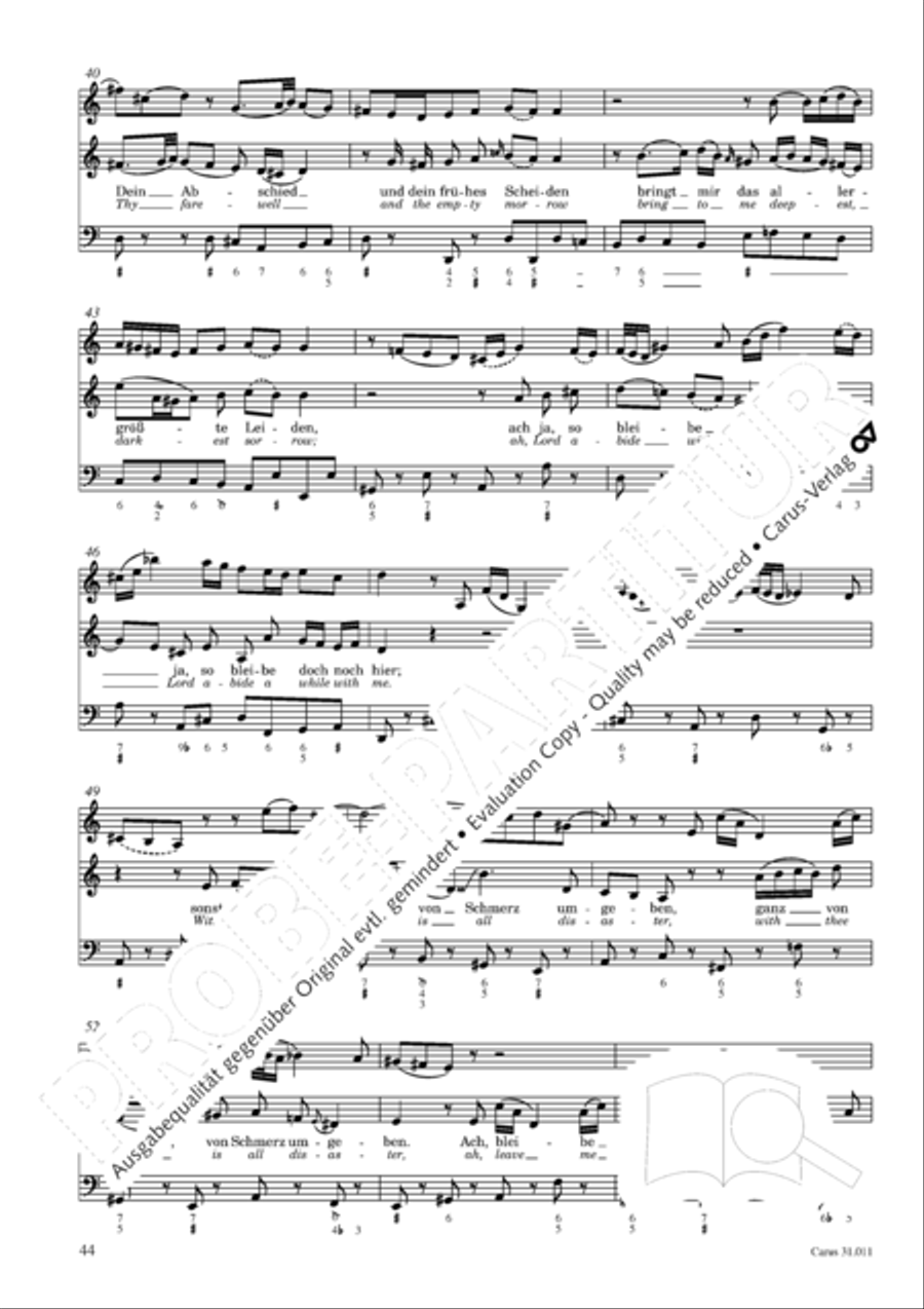 Lobet Gott in seinen Reichen (Himmelfahrtsoratorium) 4-Part scores gallery preview page 45