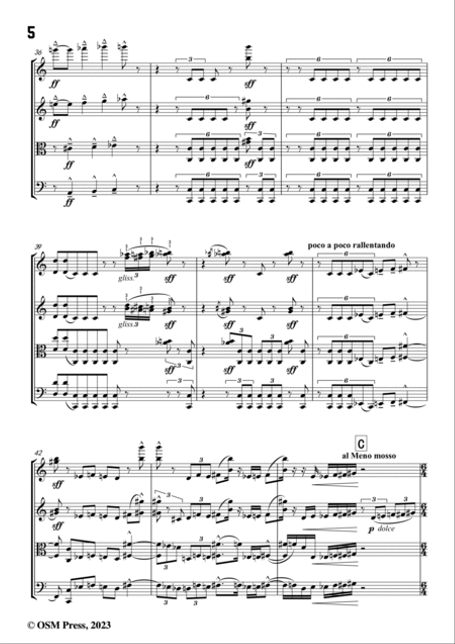Bartók-String Quartet No.5,Sz. 102 String Quartet scores gallery preview page 6