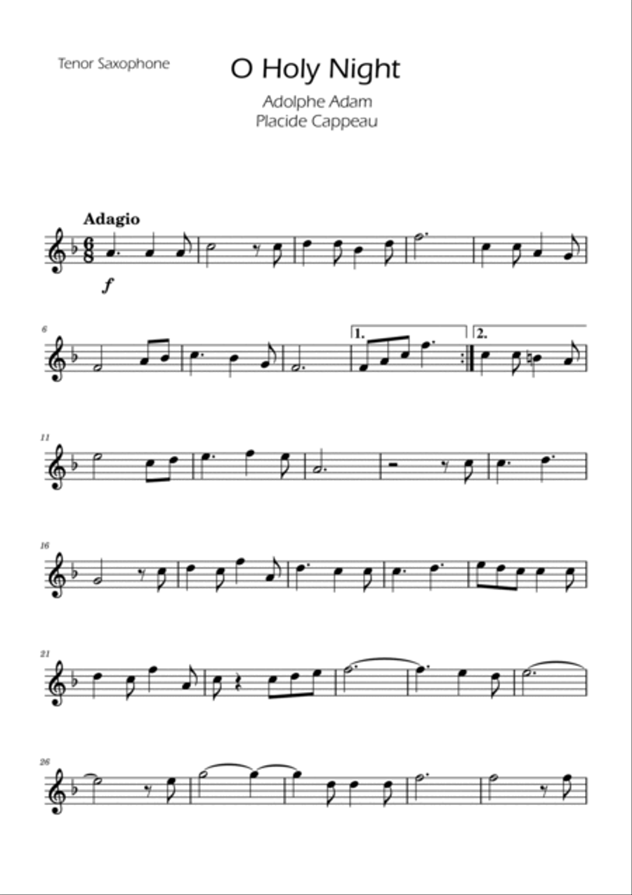 O Holy Night - Sax Duet Woodwind Duet scores gallery preview page 3