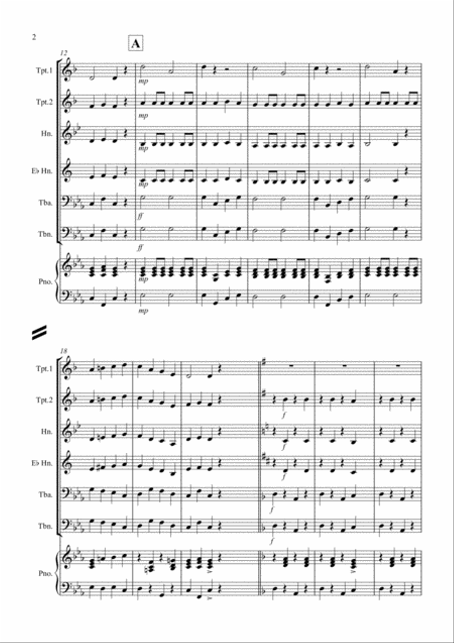 Drunken Sailor for Brass Quartet Brass Quartet scores gallery preview page 2