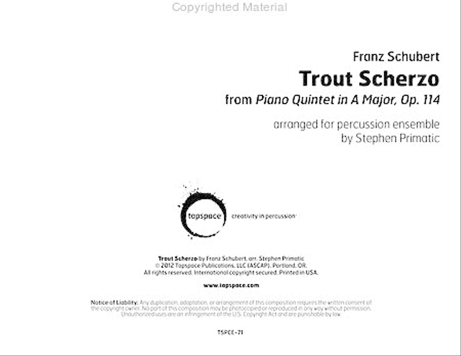 Trout Scherzo Trout Scherzo Percussion Ensemble scores gallery preview page 2