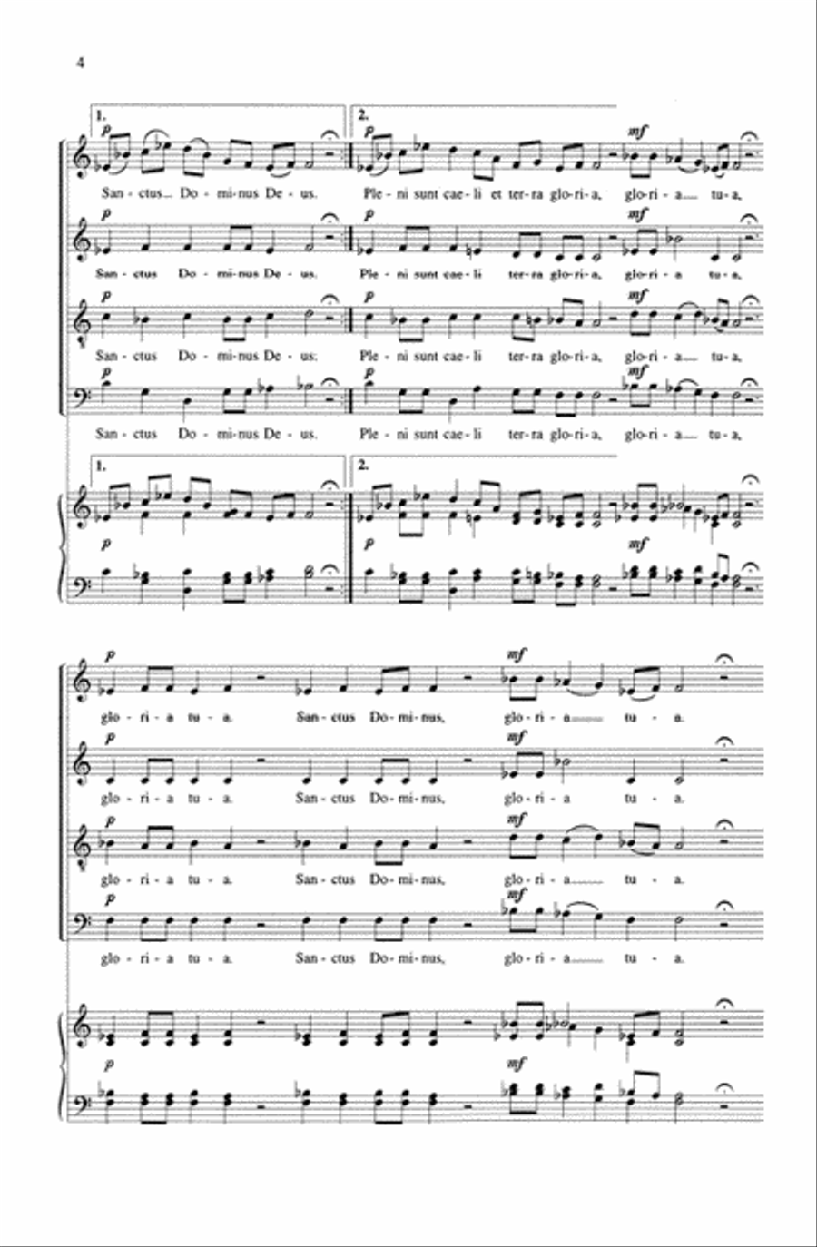 Sanctus (SATB) 4-Part scores gallery preview page 3