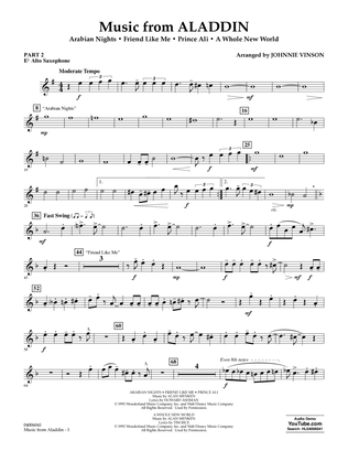 Book cover for Music from Aladdin (arr. Johnnie Vinson) - Pt.2 - Eb Alto Saxophone