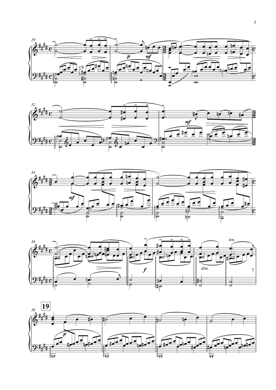 Rachmaninoff Piano Concerto No. 2 Op. 18 Concert Transcription for Solo Piano (Second Movement) Piano Solo scores gallery preview page 4