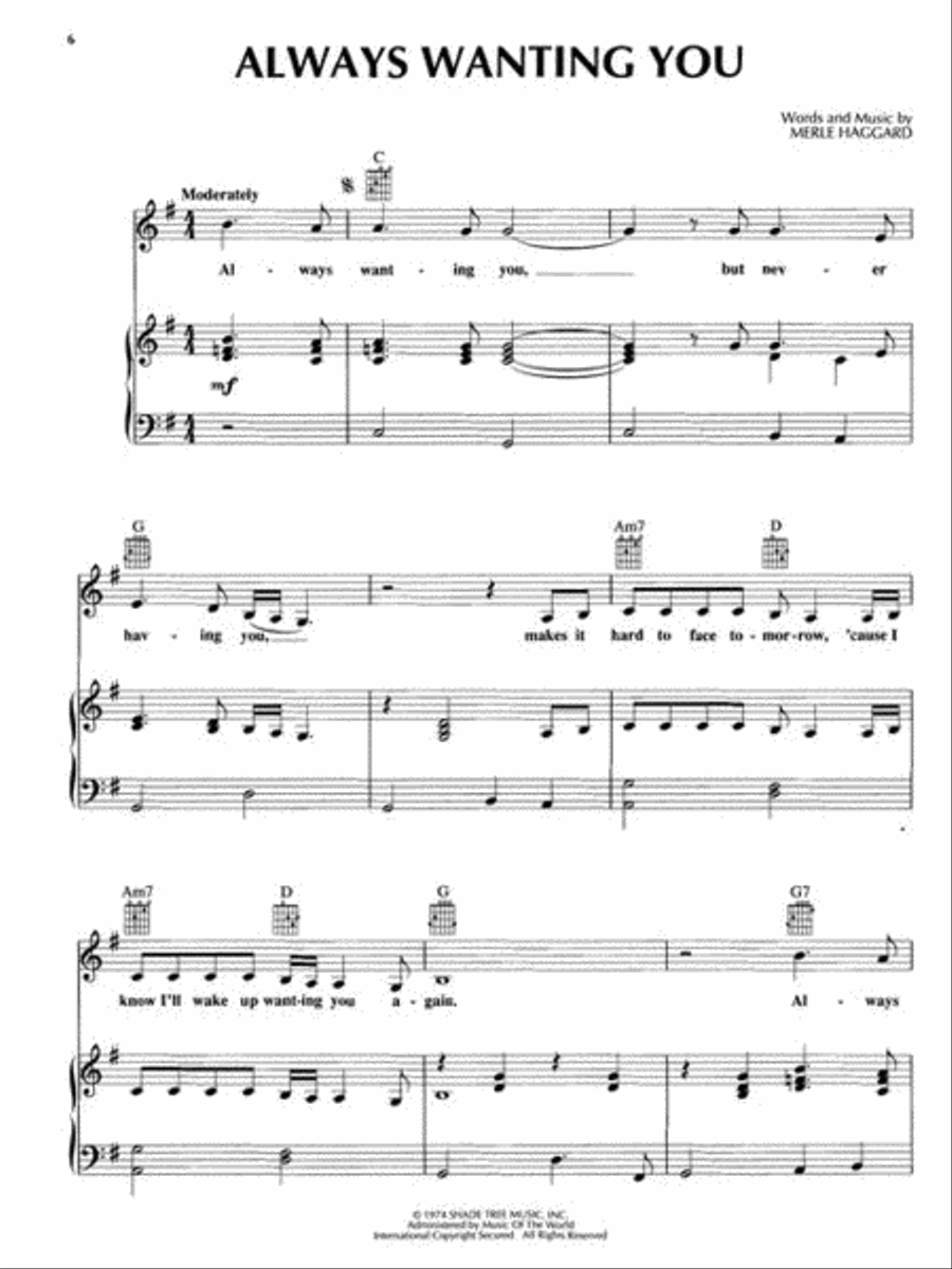 The New Merle Haggard Anthology Piano, Vocal, Guitar scores gallery preview page 6