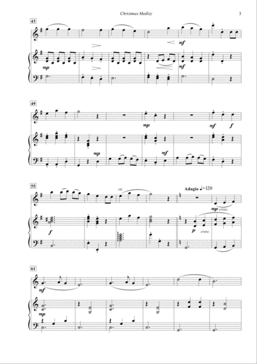 Christmas Medley for Oboe and Piano Piano scores gallery preview page 3