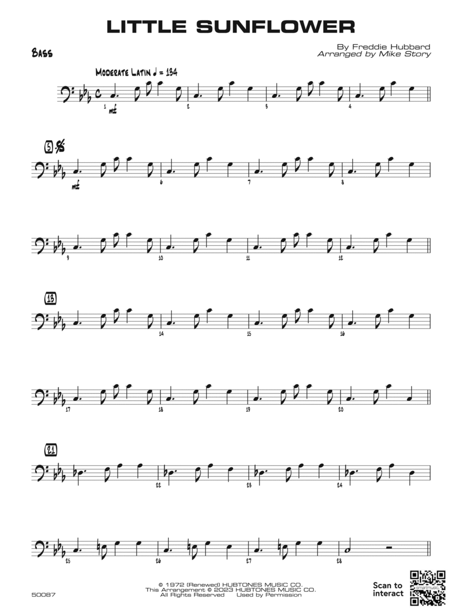 Little Sunflower: String Bass Jazz Ensemble scores gallery preview page 1