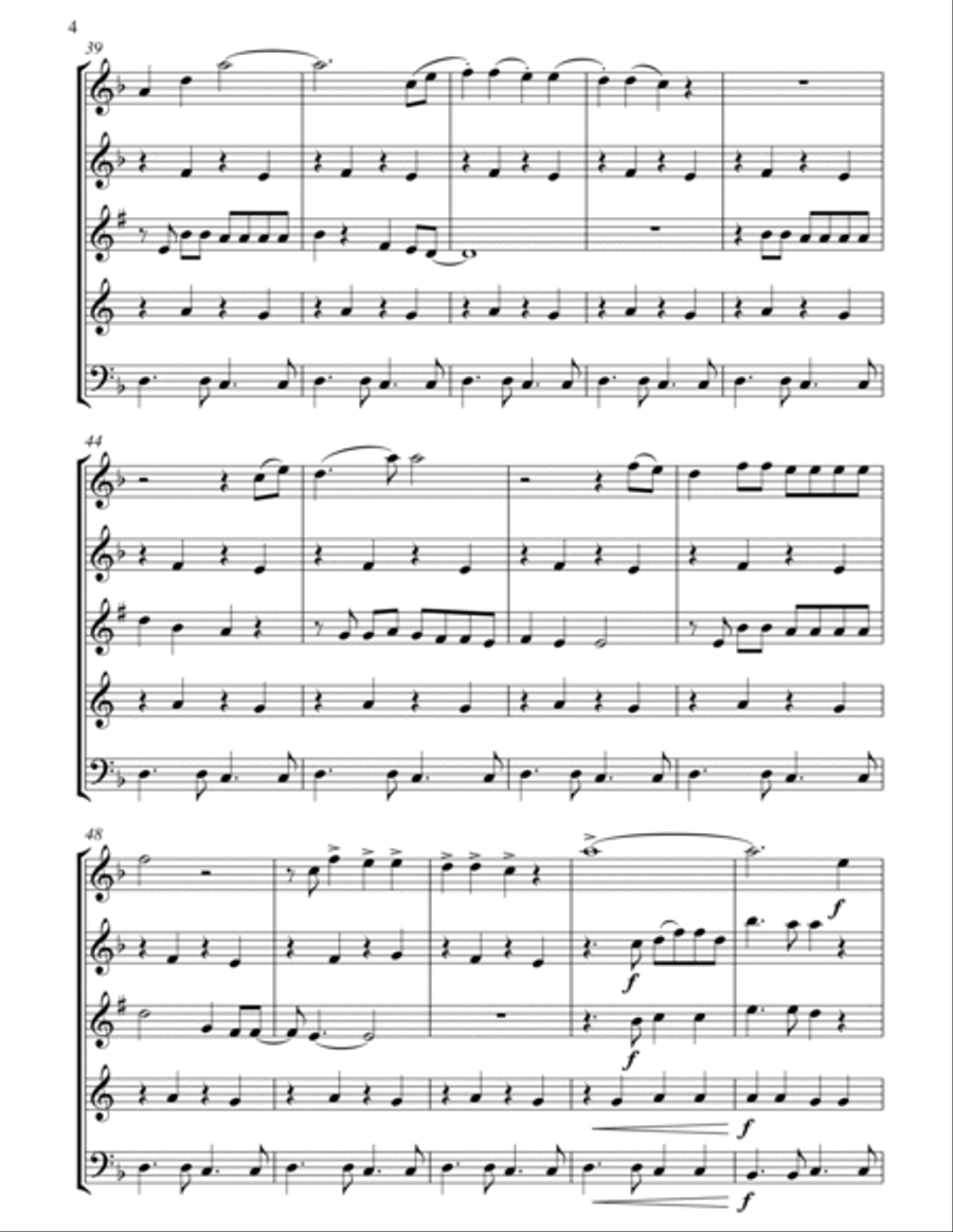 Somebody That I Used To Know Woodwind Quintet scores gallery preview page 5