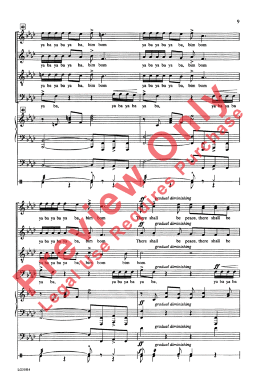 Ya Ba Bom 4-Part scores gallery preview page 9