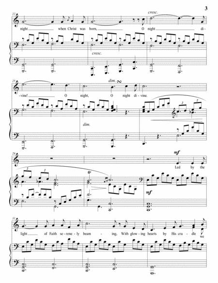 ADAM: O Holy night (in 3 medium keys: C, B, B-flat major)