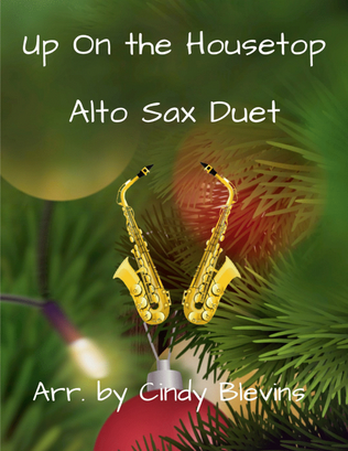 Book cover for Up On the Housetop, for Alto Sax Duet