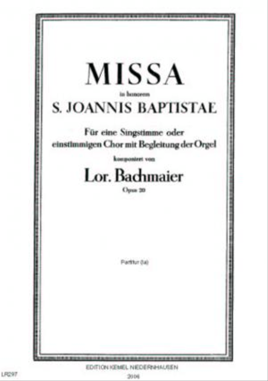 Missa in honorem S. Joannis Baptistae Unison Choir scores gallery preview page 1