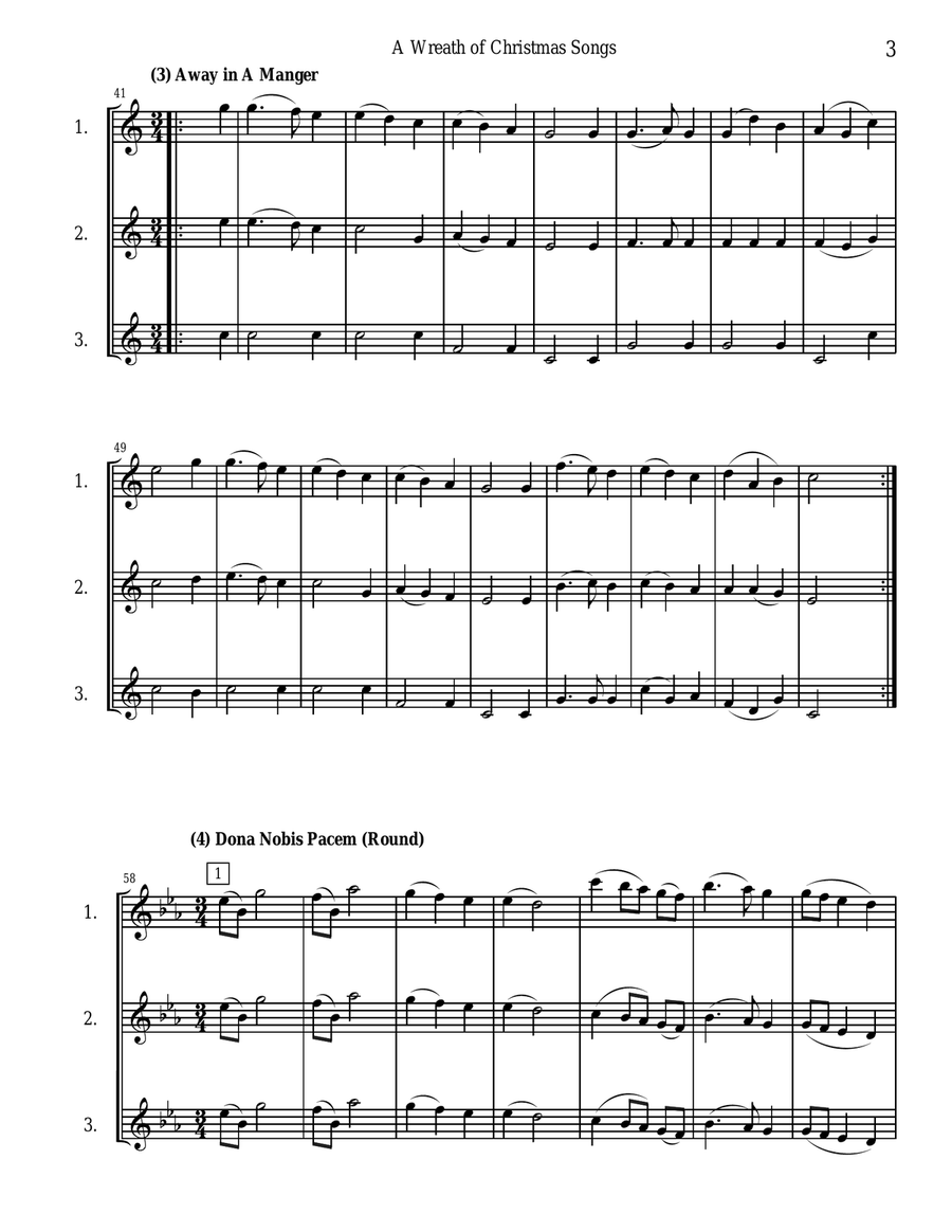 A Wreath of Christmas Songs - easy woodwind trios Woodwind Trio scores gallery preview page 5
