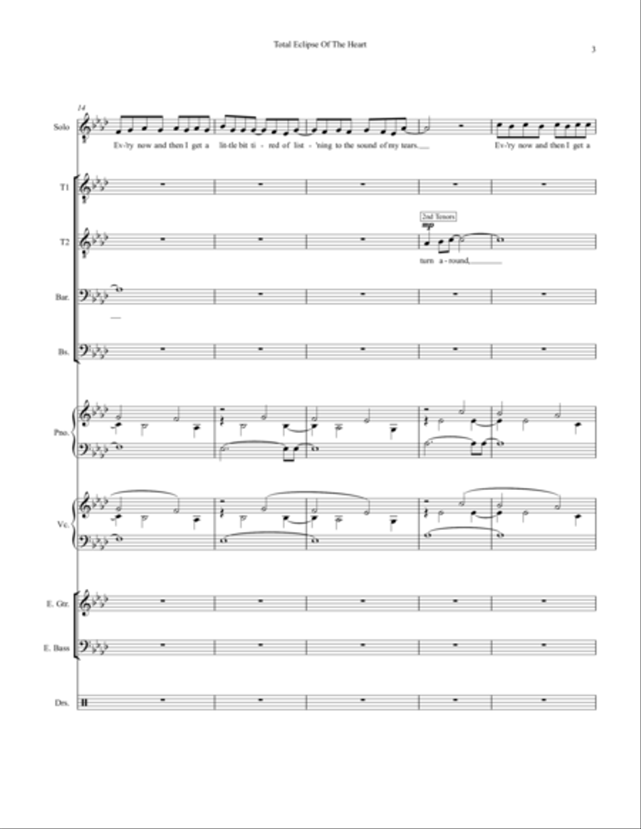 Total Eclipse Of The Heart Small Ensemble scores gallery preview page 3