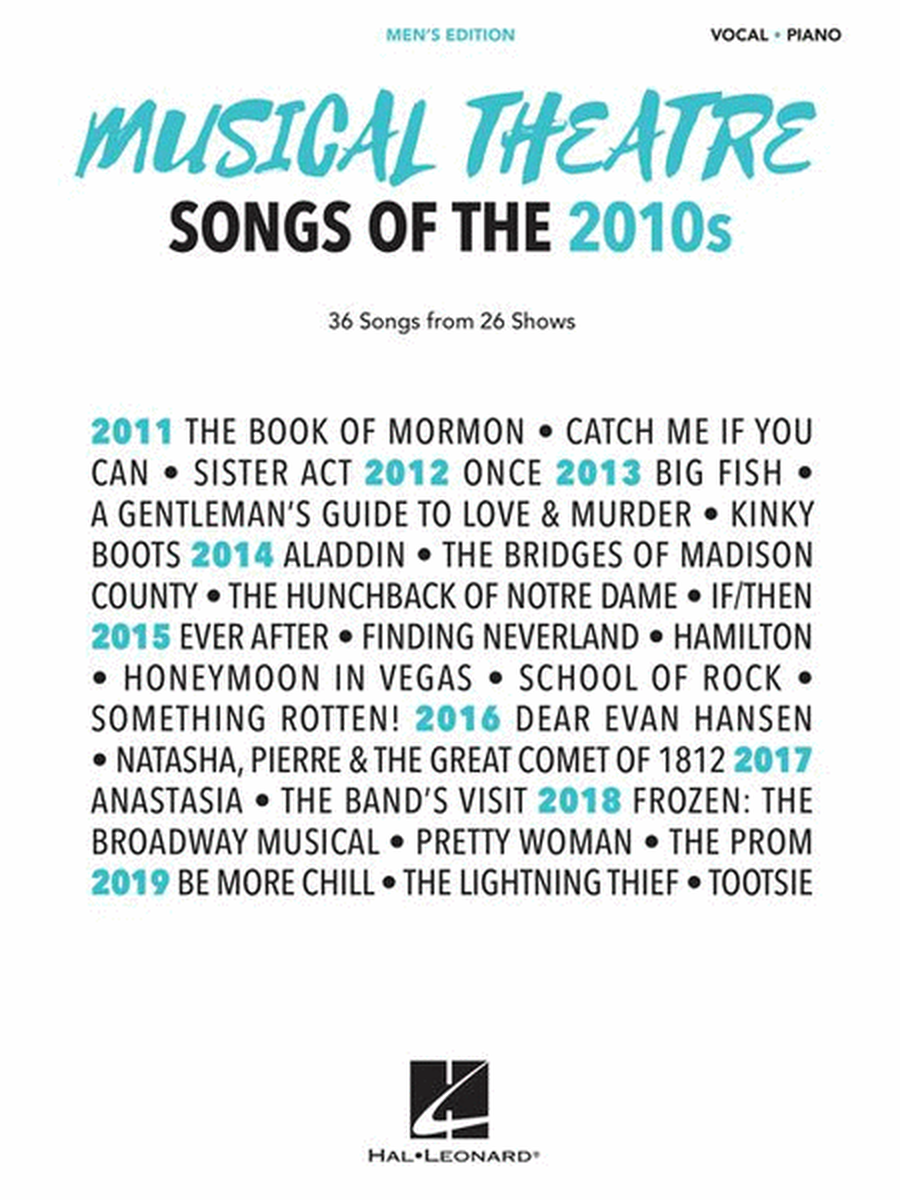 Musical Theatre Songs of the 2010s: Men's Edition