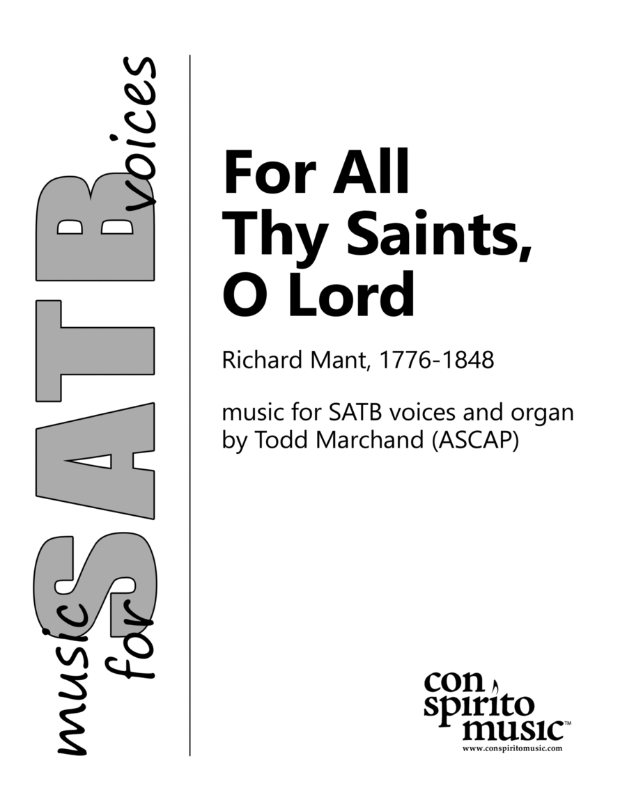 For All Thy Saints, O Lord — SATB voices, organ 4-Part scores gallery preview page 1