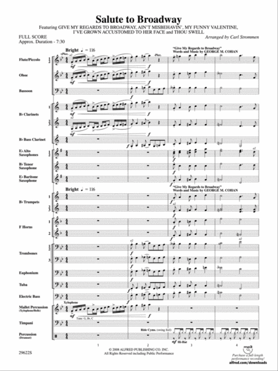 Salute to Broadway Concert Band scores gallery preview page 2