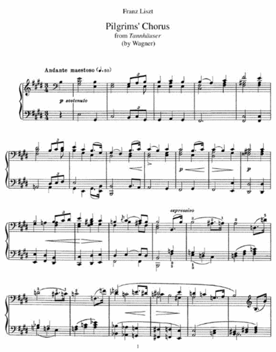 Franz Liszt - Pilgrims' Chorus from Thannhäuser (by Wagner)