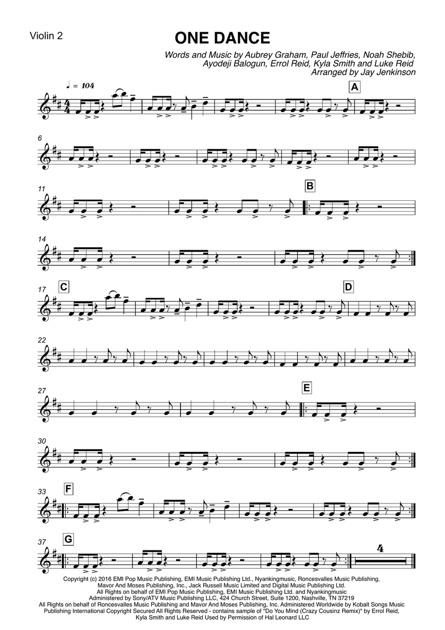 One Dance String Quartet scores gallery preview page 3