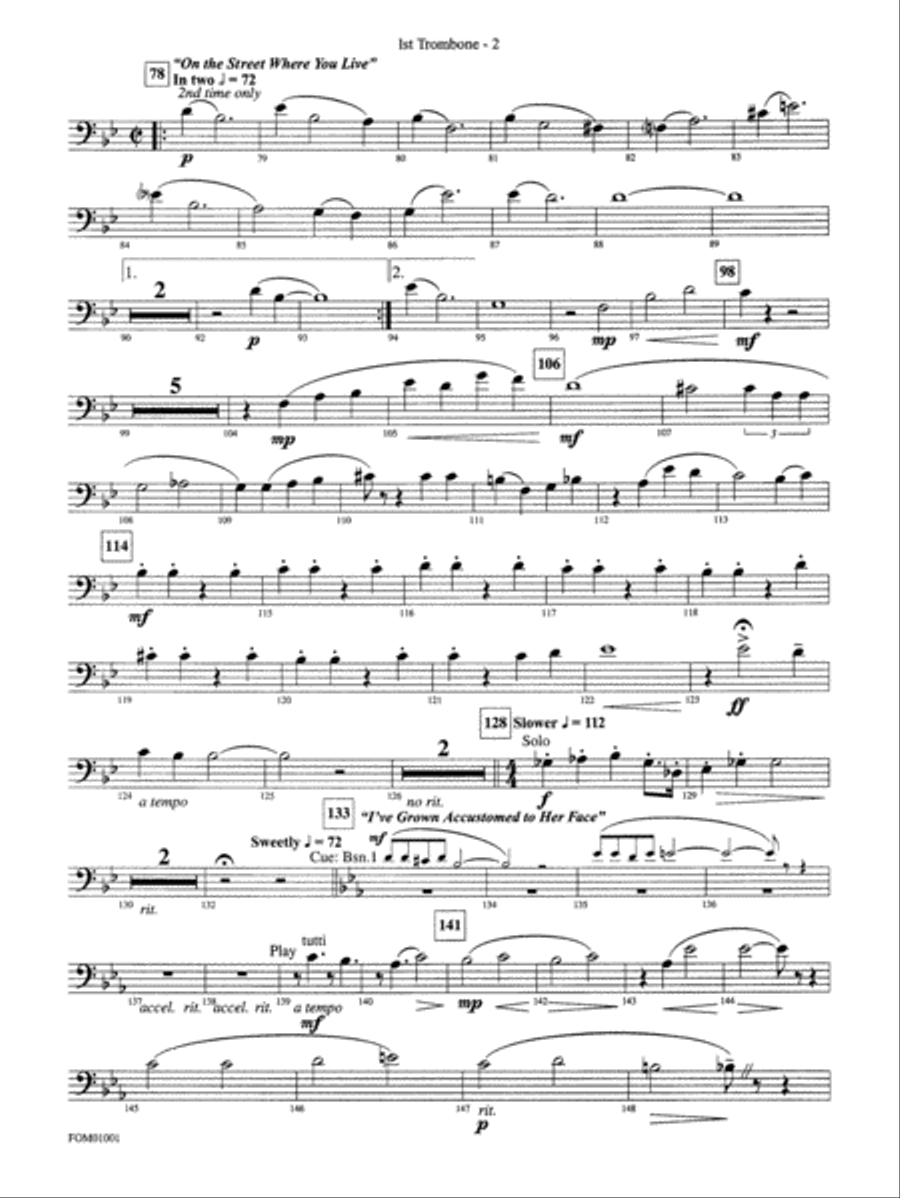 My Fair Lady (Medley): 1st Trombone Full Orchestra scores gallery preview page 2