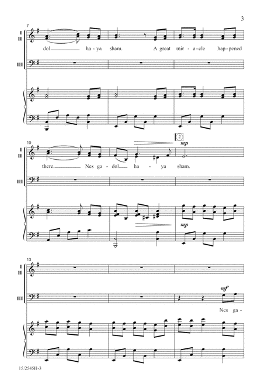 A Hanukkah Remembrance 3-Part scores gallery preview page 3