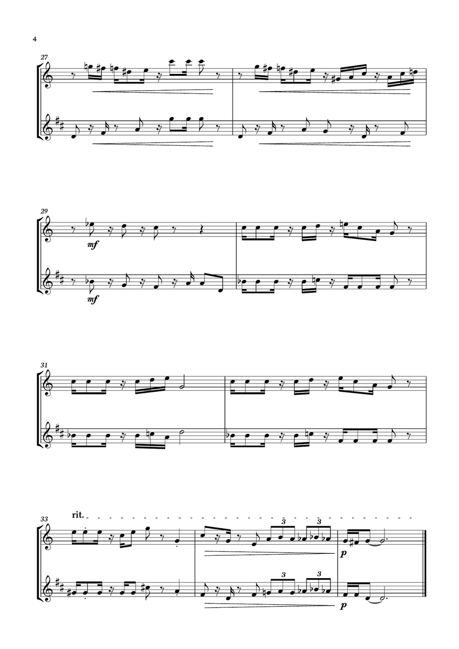 Super Mario Bros. Opus Woodwind Duet scores gallery preview page 4