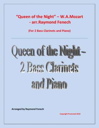 Queen of the Night - From the Magic Flute - 2 Bass Clarinets and Piano