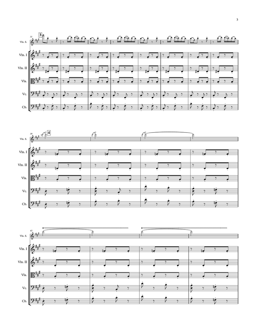 CIOCÂRLIA (La Alondra / The Skylark) Violin & String Orchestra. String Orchestra scores gallery preview page 3