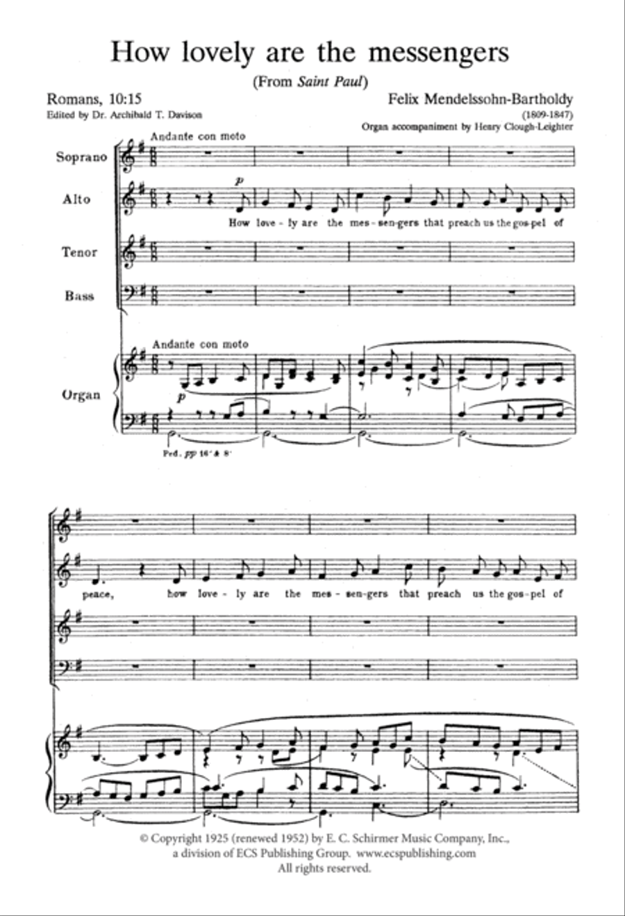 St. Paul: How Lovely Are the Messengers 4-Part scores gallery preview page 2