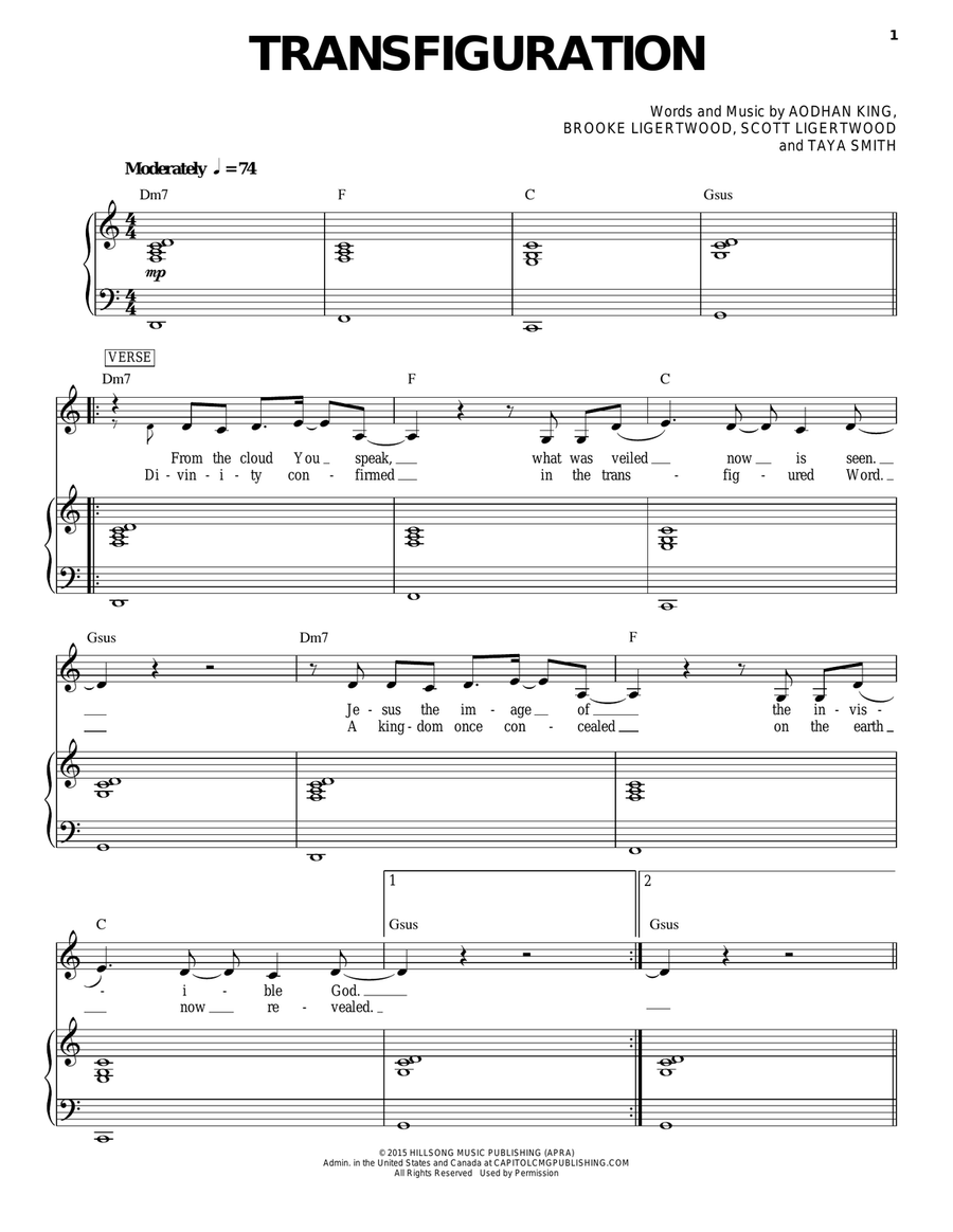 Transfiguration Transfiguration Voice scores gallery preview page 1
