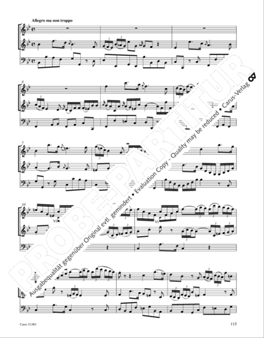 Gesamtausgabe Band 3 (Kammermusik: Duette, Solo- und Triosonaten) Score scores gallery preview page 136