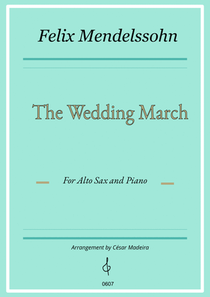 Book cover for The Wedding March - Alto Sax and Piano (Full Score and Parts)