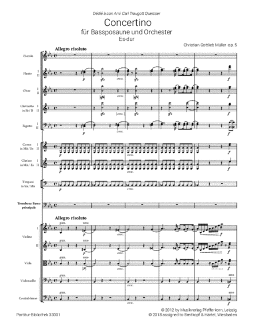 Concertino in E flat major Op. 5 Orchestra scores gallery preview page 2