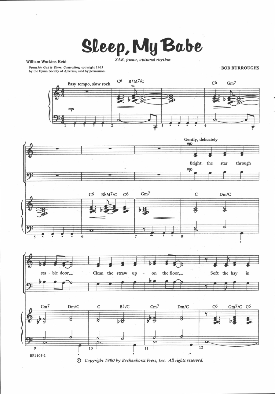 Sleep, My Babe 3-Part scores gallery preview page 2