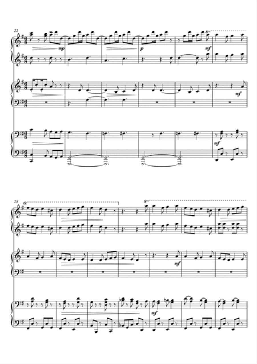 Sussex Carol "On Christmas Night" - Christmas Carol Variations for Piano Trio (on a traditional melo image number null