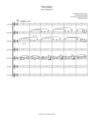 Recordare (from "Requiem") (F) (Flute Septet)