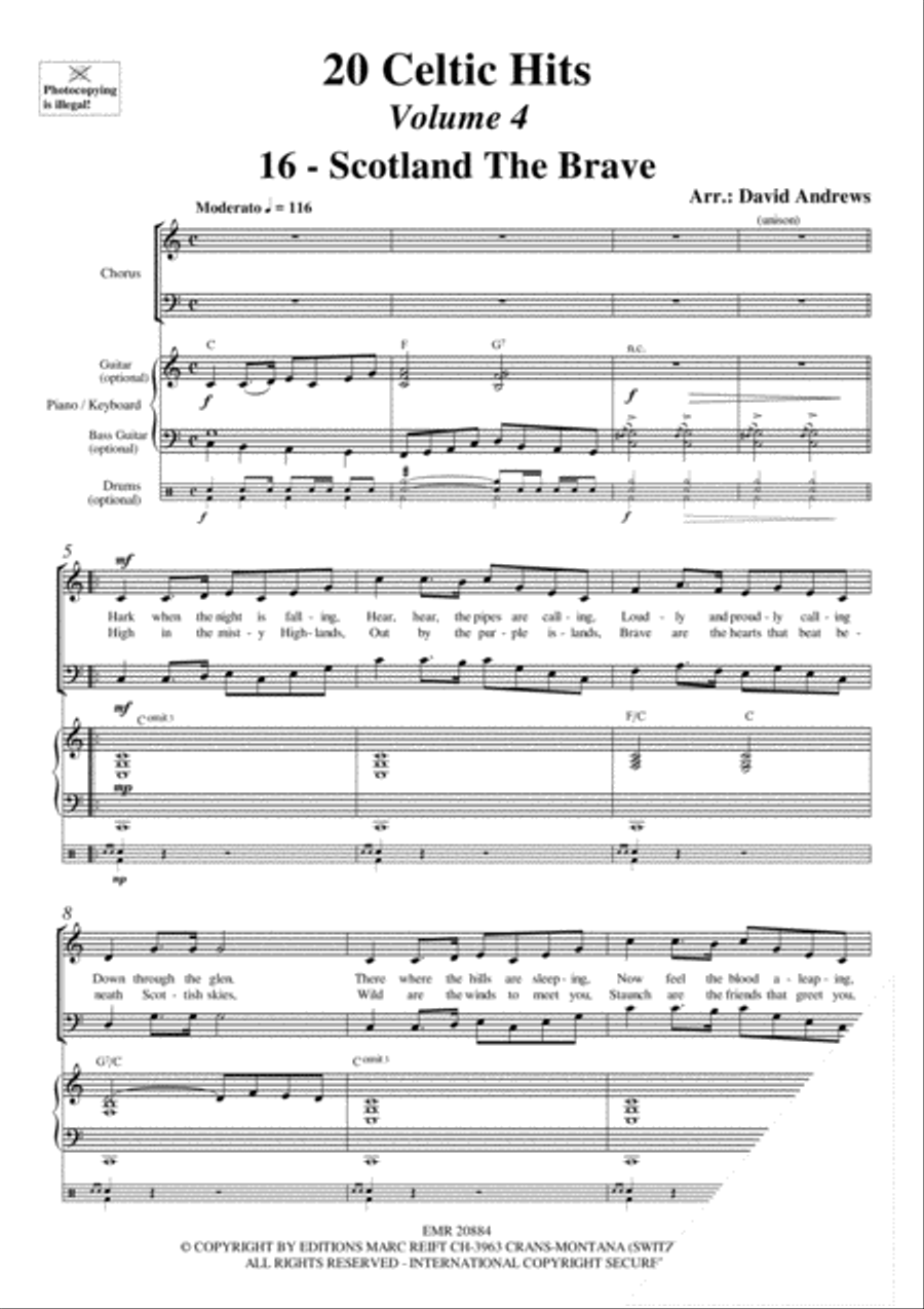 20 Celtic Hits Volume 4 4-Part scores gallery preview page 3