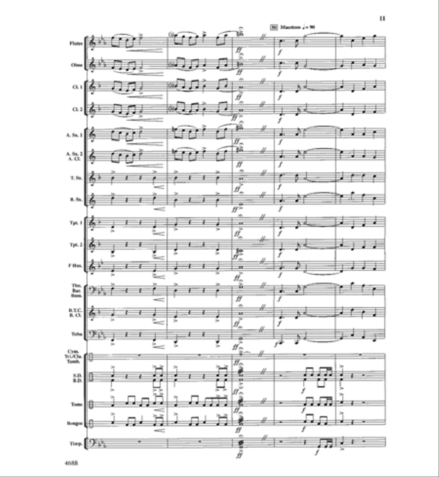 Tribal Drums Concert Band scores gallery preview page 11