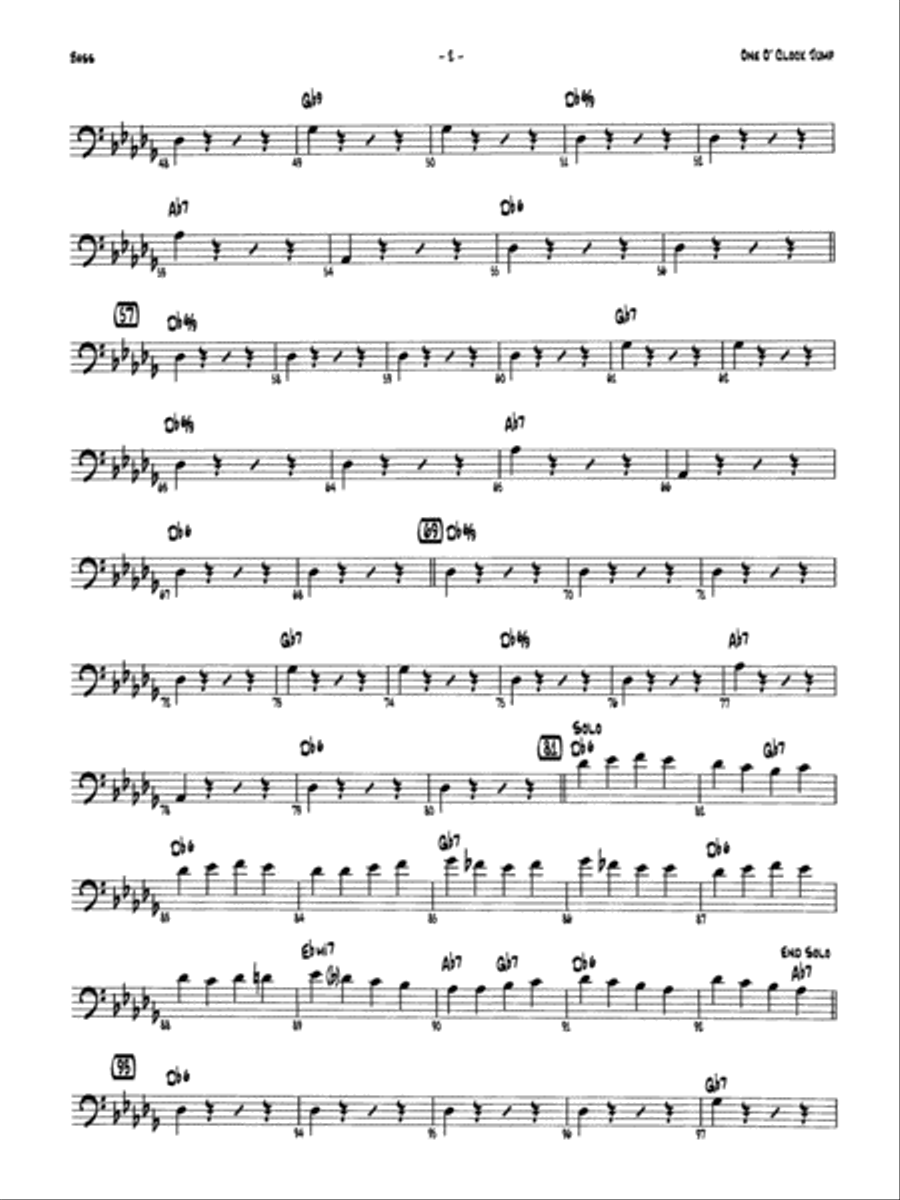 One O'Clock Jump: String Bass Jazz Ensemble scores gallery preview page 2