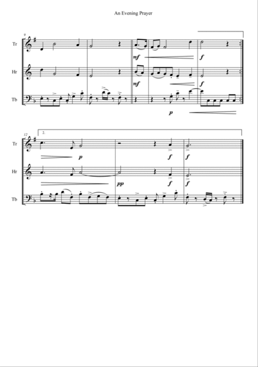 An Evening Prayer Horn scores gallery preview page 2