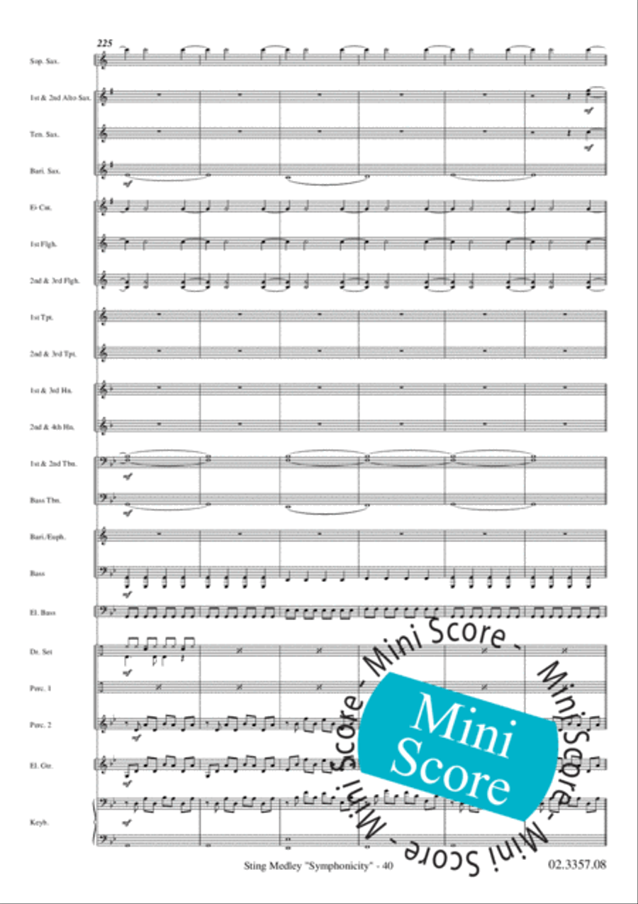 Sting Medley Sting Medley Fanfare Band scores gallery preview page 44