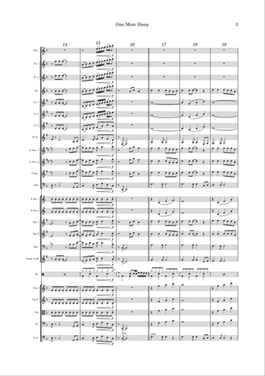 One More Sleep Full Orchestra scores gallery preview page 3