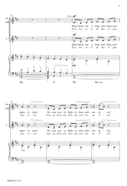 Shepherds, Run Along/Przybieżeli do Betlejem pasterze (Downloadable Choral Score)