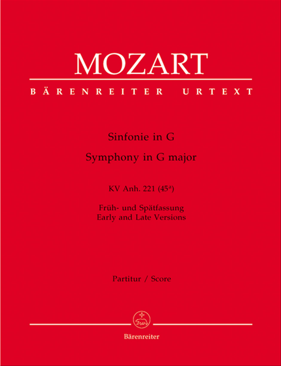 Symphony G major, KV Anh. 221 (45a) by Wolfgang Amadeus Mozart Orchestra - Sheet Music