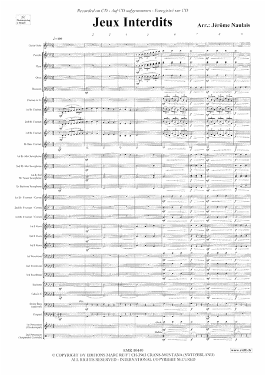 Jeux Interdits Concert Band scores gallery preview page 4