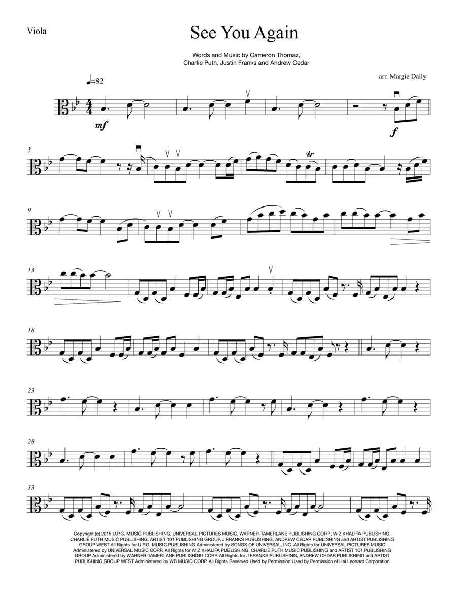 See You Again from FURIOUS 7 String Quartet scores gallery preview page 5