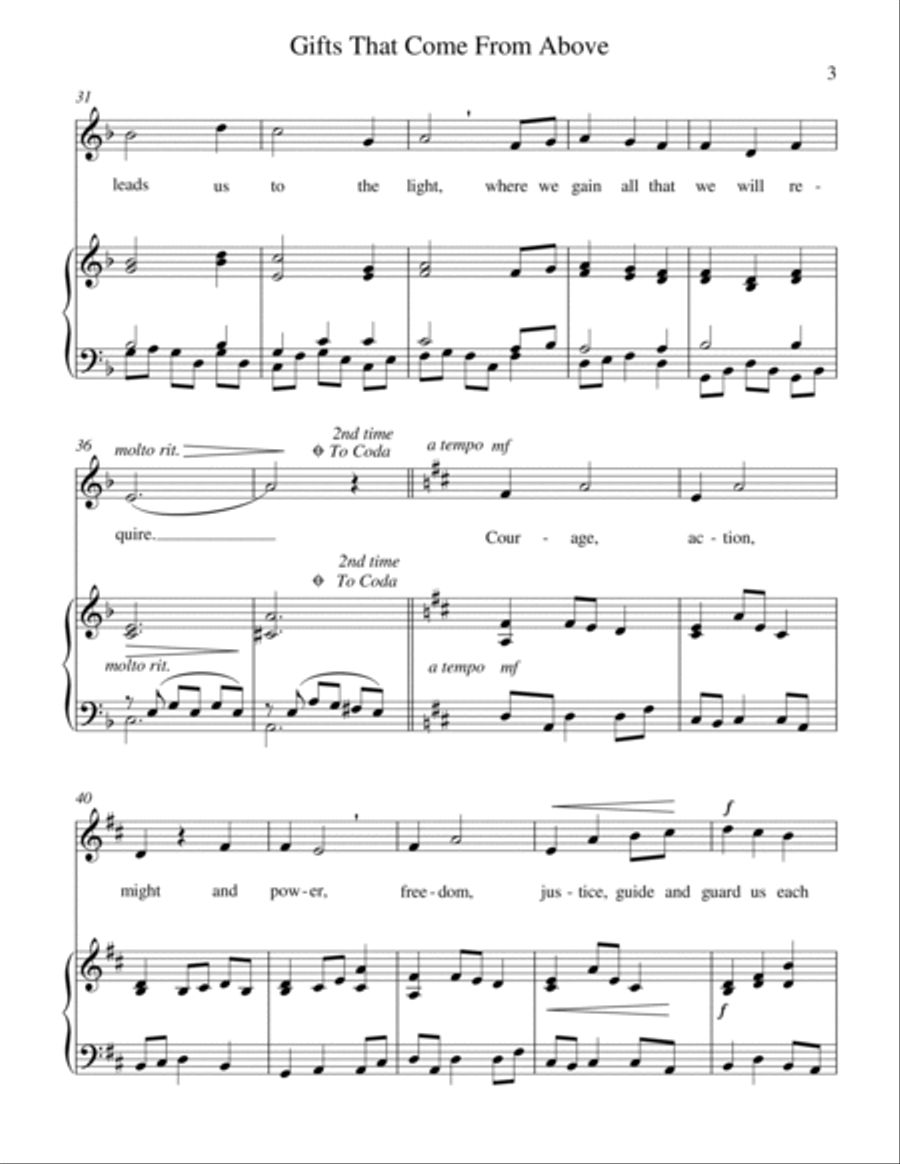 Gifts That Come from Above (medium low voice) Low Voice scores gallery preview page 4