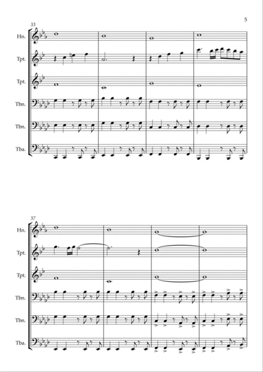 Ip Man Theme Hip Hop Version 1 Brass Ensemble scores gallery preview page 5