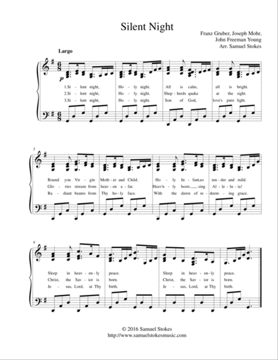 Silent Night - for piano and voice Voice scores gallery preview page 1