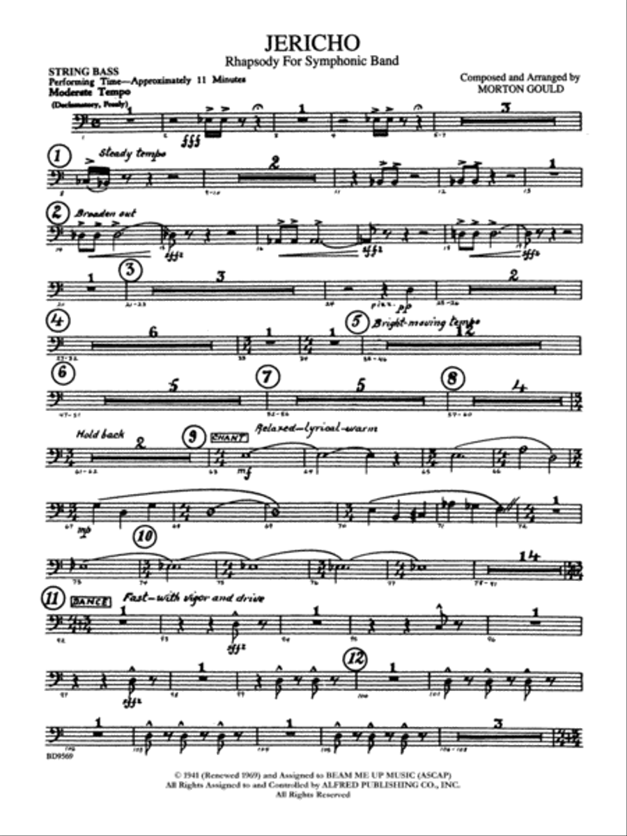 Jericho: String Bass Jericho: String Bass Concert Band scores gallery preview page 1